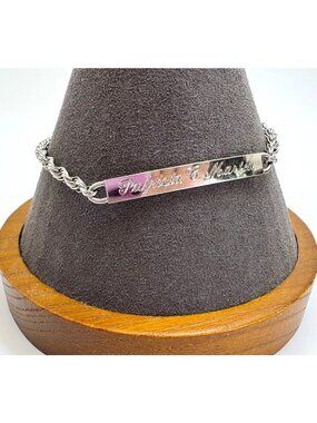 Kestenmade Sterling Silver 925 I.D. Bracelet Rope Chain Engraved Name 7.5' L